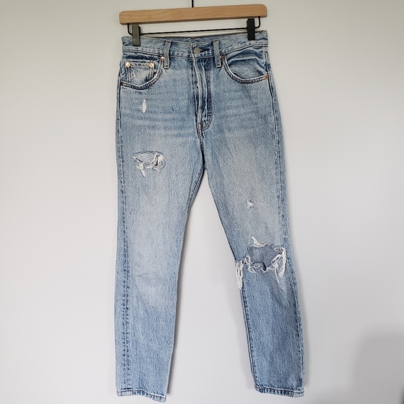 Levis 501 Skinny Jeans in Can't Touch This Distressed Sz 25 - Picture 6 of 7